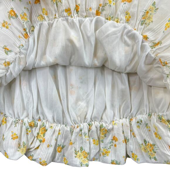 Jessica Simpson Strapless Floral Bubble Mini Dress M Yellow Smocked Romantic - Picture 8 of 8